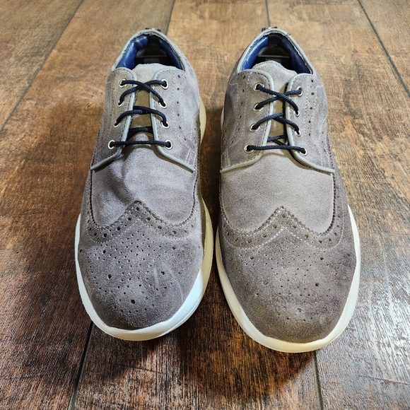 FJ FootJoy Modern Wing Golf Shoes Men's Size 9W Gray Suede Spikeless #56113 - Picture 4 of 11